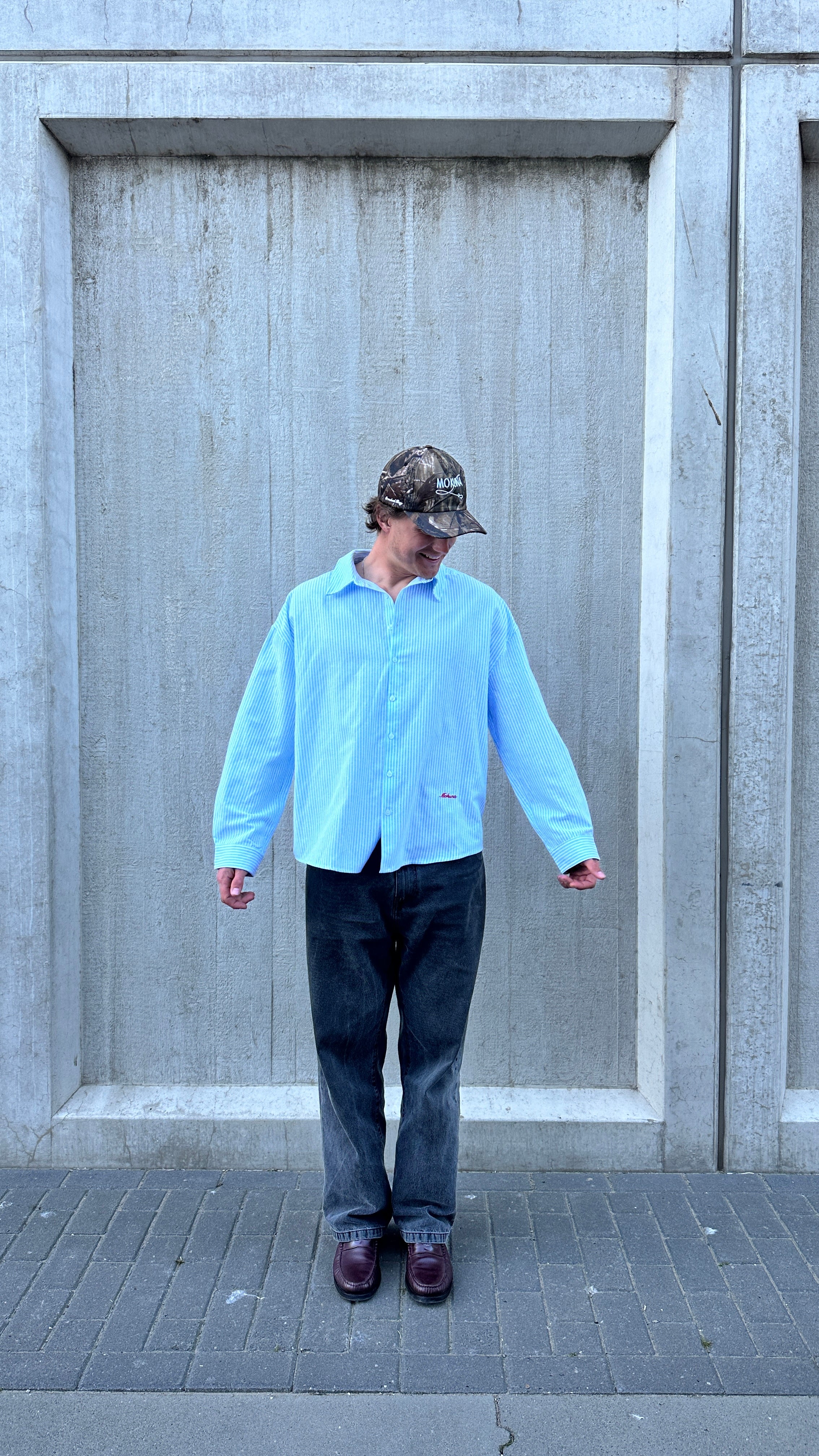 overhemd baby blue white