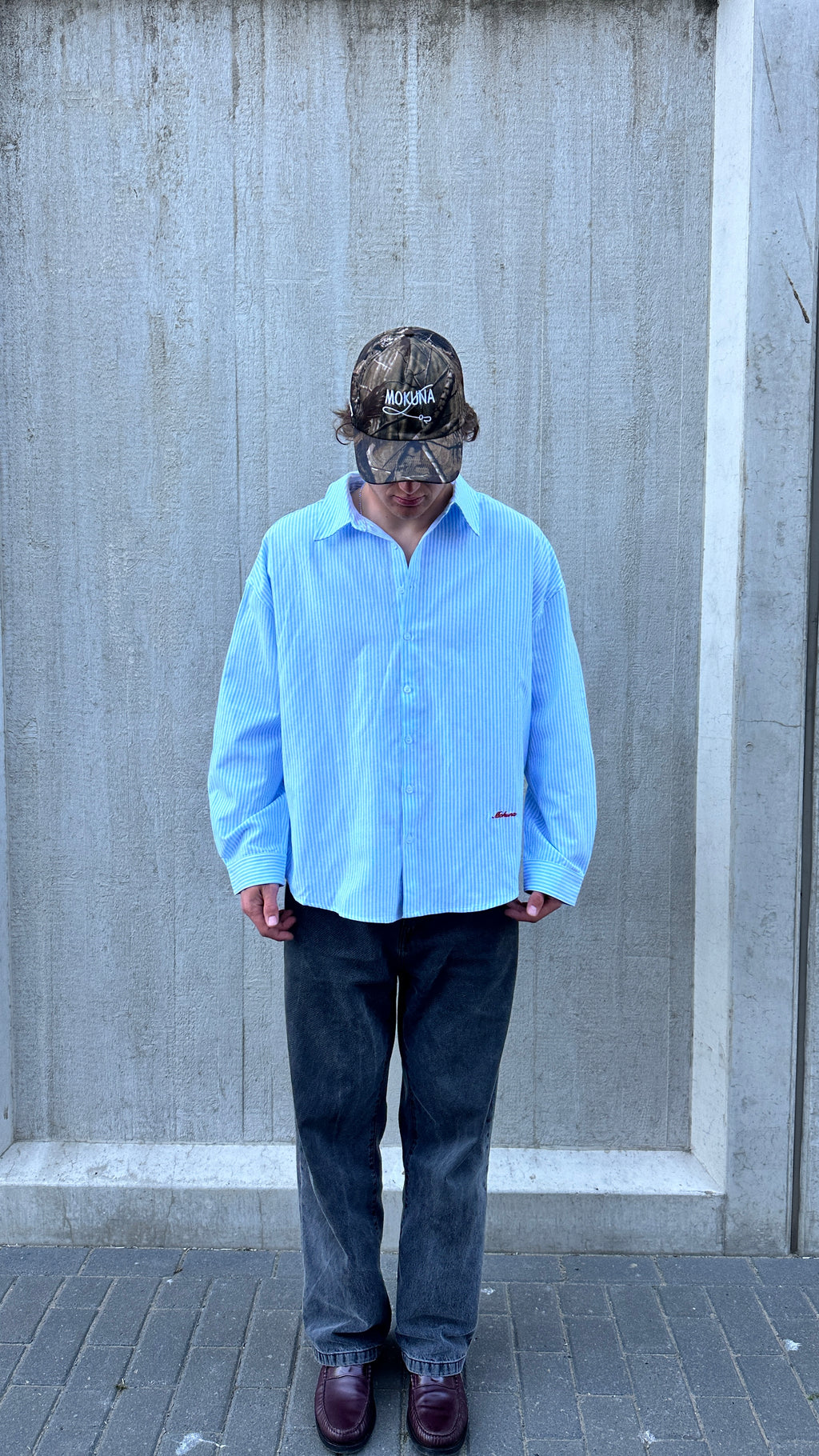 overhemd baby blue white
