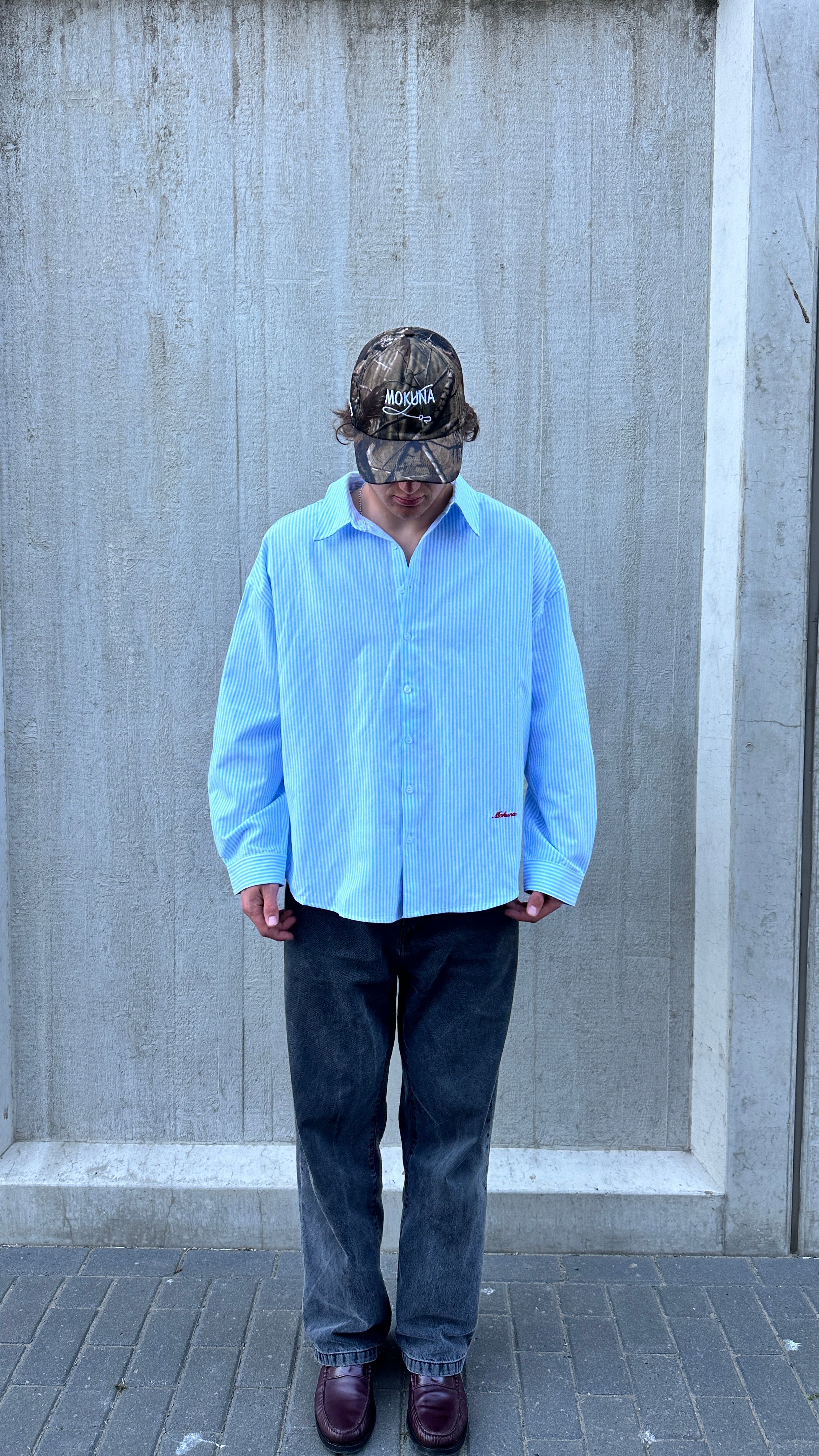 overhemd baby blue white